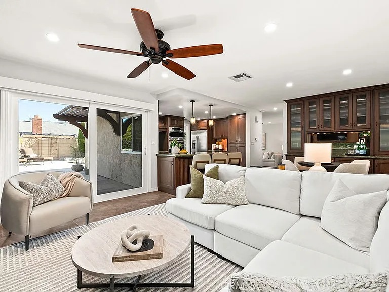 Family room opening to the patio