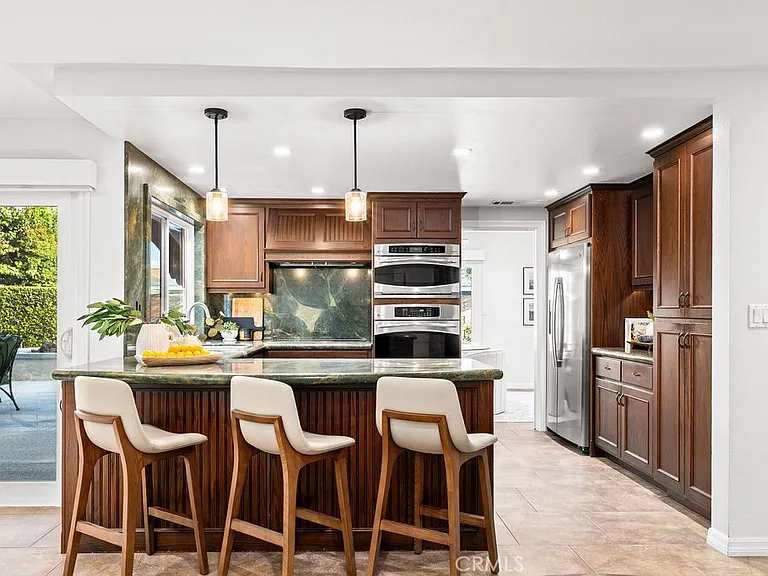 Kitchen with bar seating