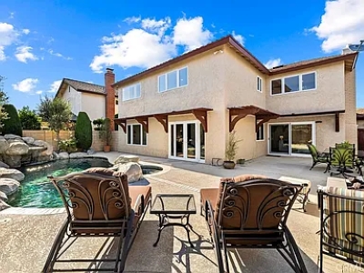 Pool and rear elevation